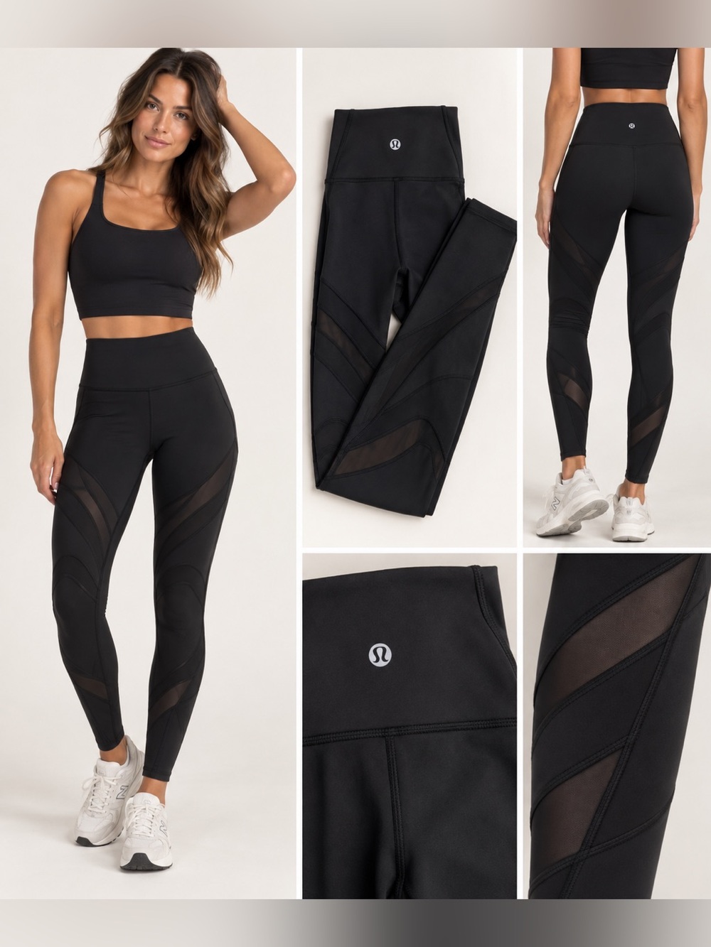 Lululemon Wunder Under High-Rise Mix & Mesh 28” Leggings Black Size 2